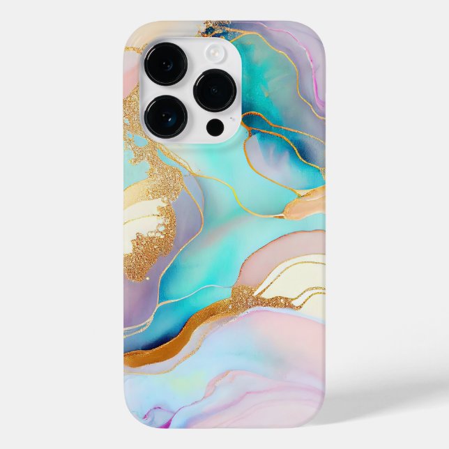 Pastel marble ink abstract glitter art Case-Mate iPhone case (Back)