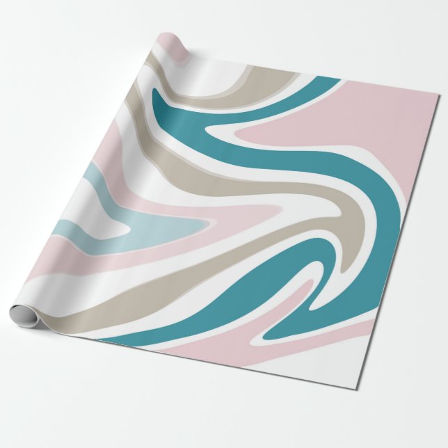 Pastel Marble Painting Swirl Wrapping Paper (Unrolled)