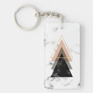 Pastel Marble Print Design Keychain