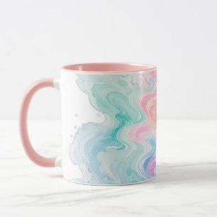 Pastel Marble Swirl Accent Mug