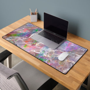 Pastel Marbre Violet Opal Monogramme Fille mignonn