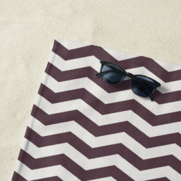 Pastel maroon zig zag stripe geometric beach towel