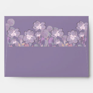 Pastel mauve purple blush floral watercolor  envelope