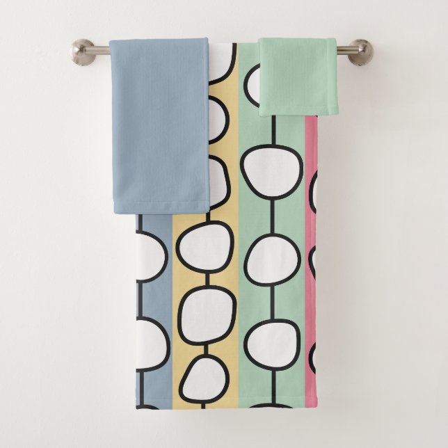 Pastel MCM Colourful Lines  Bath Towel Set (Insitu)