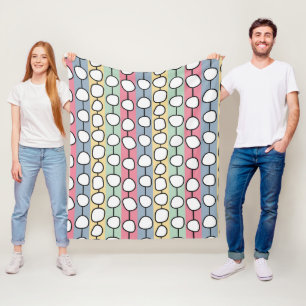 Pastel MCM Colourful Lines Fleece Blanket