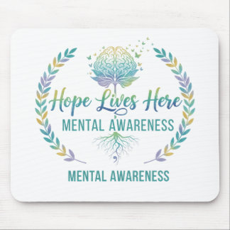 PASTEL MENTAL HEALTH MATTERS SAYING MOUSE PAD