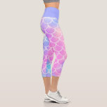 Pastel Mermaid Scales Capri Leggings<br><div class="desc">Add a splash of whimsy to your workout with these adorable capri leggings, featuring a pastel mermaid scales pattern. Perfect for yoga, gym sessions, or casual wear, these leggings combine comfort with a playful, ocean-inspired design. The soft hues and fantasy theme make them a fun choice for anyone who loves...</div>