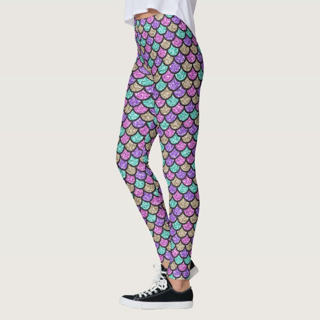 Pastel Mermaid Scales  Leggings (Left)