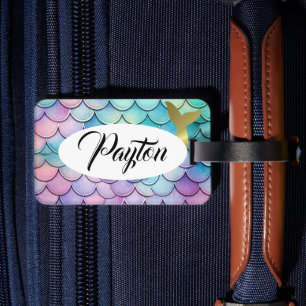 Pastel Mermaid Scales  Luggage Tag