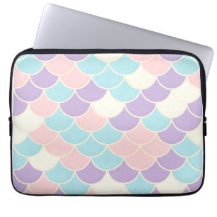 Pastel Mermaid Scales Seamless Pattern Laptop Sleeve