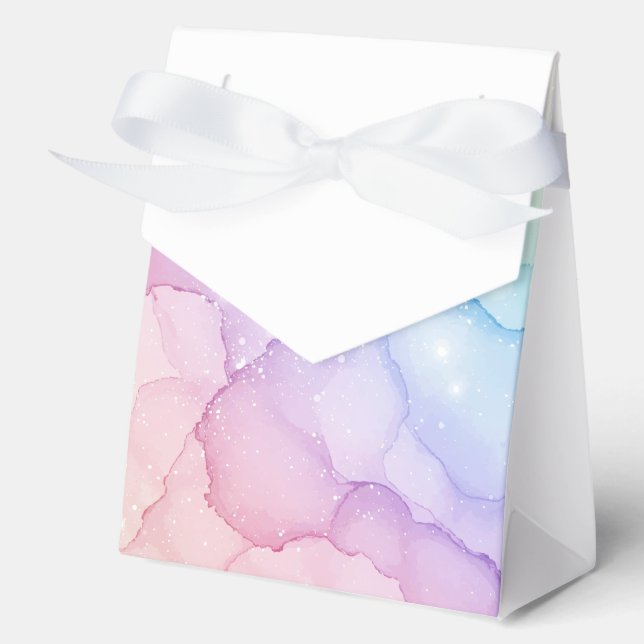 Pastel Mermaid Stardust Watercolor Abstract Favor Box (Front)