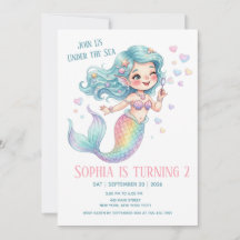 Pastel Mermaid Under The Sea Any Age Birthday