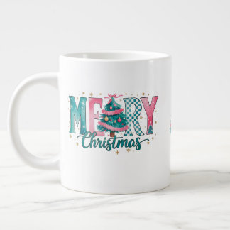 Pastel Merry Christmas Jumbo Mug