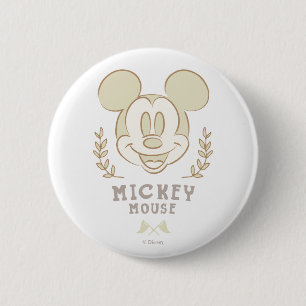 Pastel Mickey Mouse Sporty Badge 2 Inch Round Button
