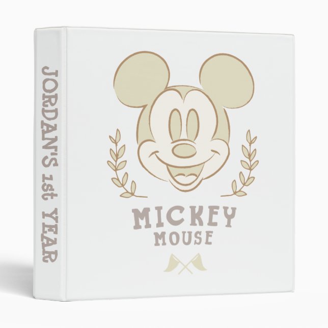 Pastel Mickey Mouse Sporty Badge Binder (Front/Spine)