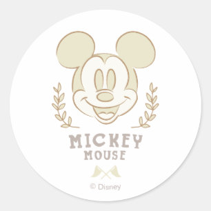 Pastel Mickey Mouse Sporty Badge Classic Round Sticker