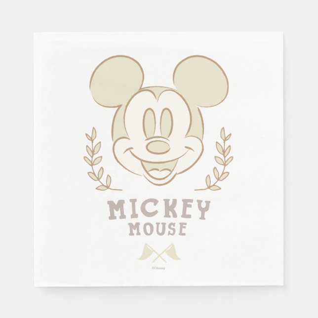 Pastel Mickey Mouse Sporty Badge Napkin (Front)