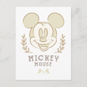 Pastel Mickey Mouse Sporty Badge Postcard