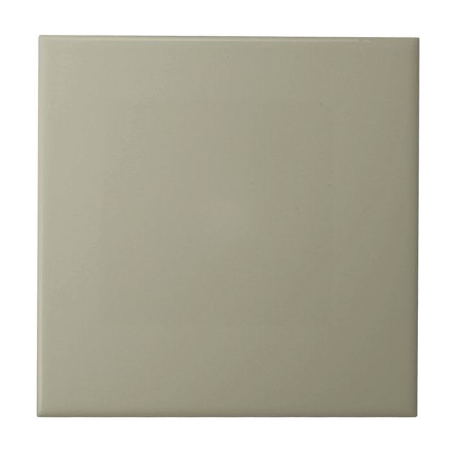 Pastel Mid Gray Khaki Green Solid Color Tile (Front)