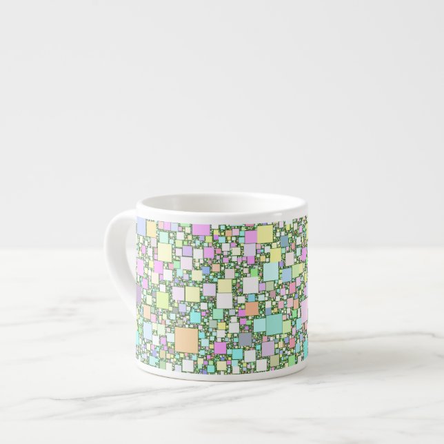 Pastel Mini Boxes Background Espresso Cup (Front Left)