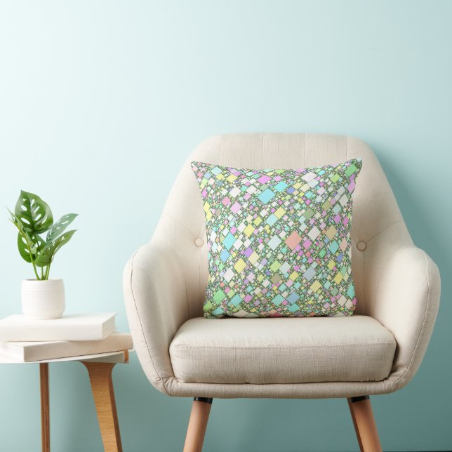 Pastel Mini Boxes Throw Pillow (Chair)