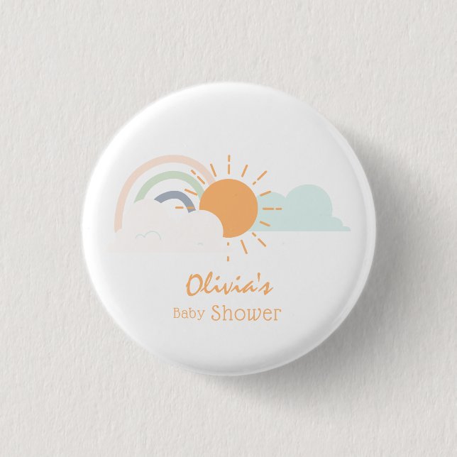 Pastel Minimal Baby Shower 1 Inch Round Button (Front)