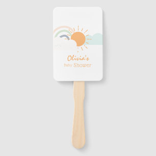 Pastel Minimal Baby Shower Hand Fan