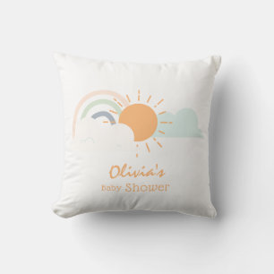 Pastel Minimal Baby Shower Throw Pillow