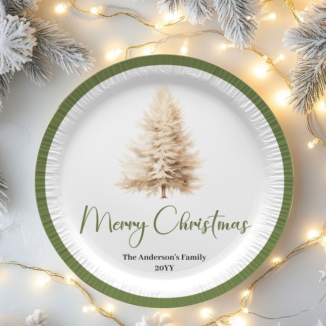 Pastel Minimal Christmas Personalized Family Plate (Pastel Minimal Christmas Personalized Family Plates)