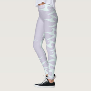Pastel Mint and Lavender Flames Leggings