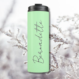 Pastel Mint Black Elegant Minimal Customized Thermal Tumbler