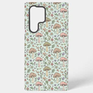 Pastel Mint Green Cottagecore Fungi Samsung Galaxy Case