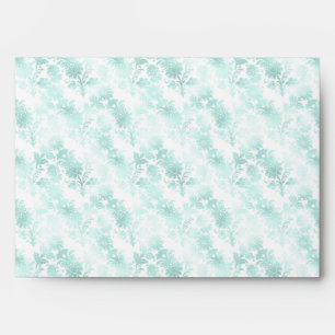 Pastel Mint Green Floral Elegant Watercolor Modern Envelope