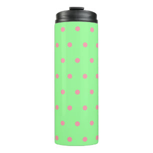 Pastel Mint Green Pink Dots Thermal Tumbler