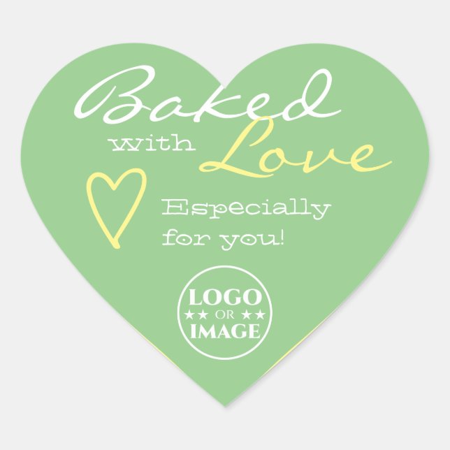 Pastel Mint Green Simple Made Love Heart Logo Cute Sticker (Front)