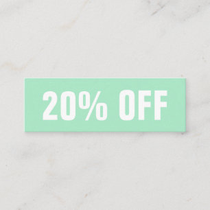 Pastel / mint green simple trendy discount card