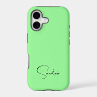 Pastel Mint Green Solid Colour | Minimalist Name
