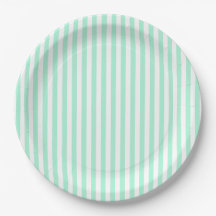 Pastel Mint Green Stripes Summer Striped