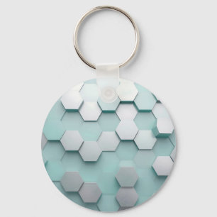 Pastel Mint Hexagon 3D Mosaic Keychain