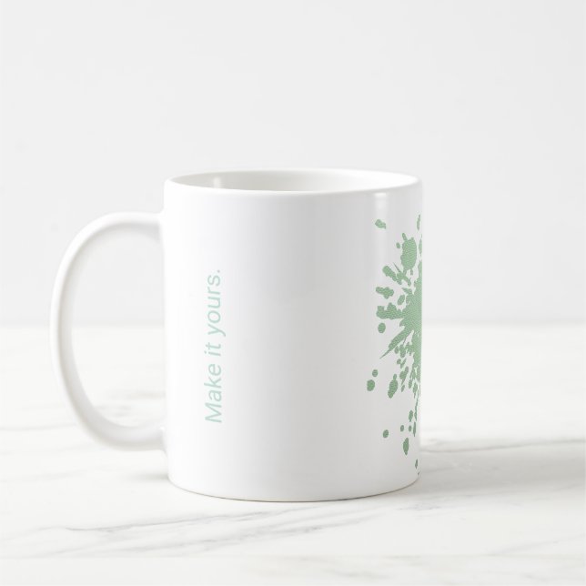 Pastel Mint Plant Personalized Mug – Make It Yours (Left)