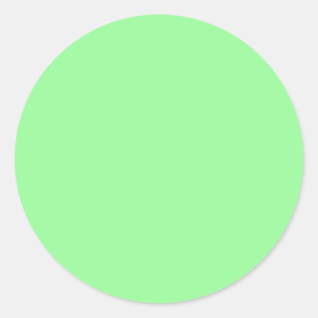 Pastel Mint Solid Colour | Classic | Elegant Round Sticker (Front)