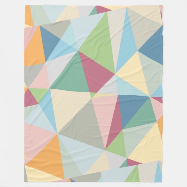 Pastel Modern Colourful Geometric Pattern Fleece Blanket (Front)