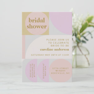 Pastel Modern Geometric Block Bridal Shower Invitation