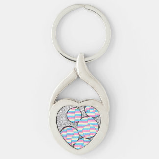Pastel modern geometric pattern keychain 
