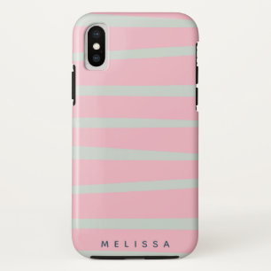 pastel modern wave stripes monogram Case-Mate iPhone case