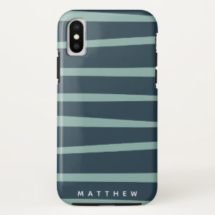 pastel modern wave stripes monogram Case-Mate iPhone case