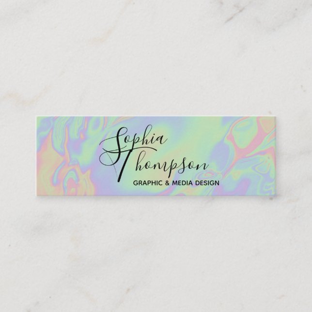 Pastel moderne holographique arc-en-ciel - Carte d (Devant)