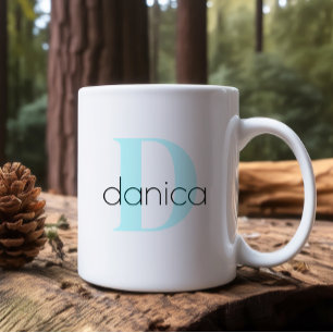 Pastel Monogram and Name Personalized Coffee Mug
