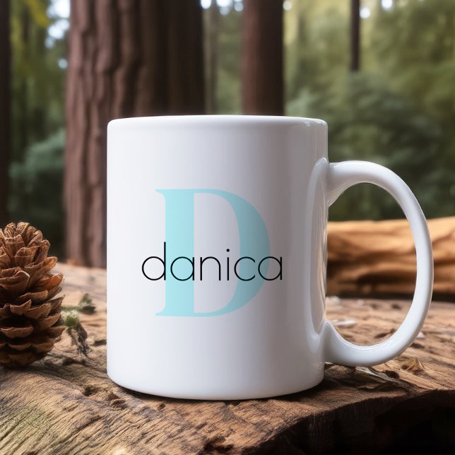 Pastel Monogram and Name Personalized Coffee Mug (Creator Uploaded)