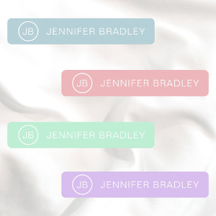 Pastel Monogram Personalized Girls School Name